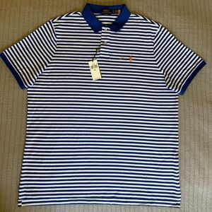 NWT Polo Ralph Lauren Classic Fit Striped Polo Shirt Blue White XXL Men’s